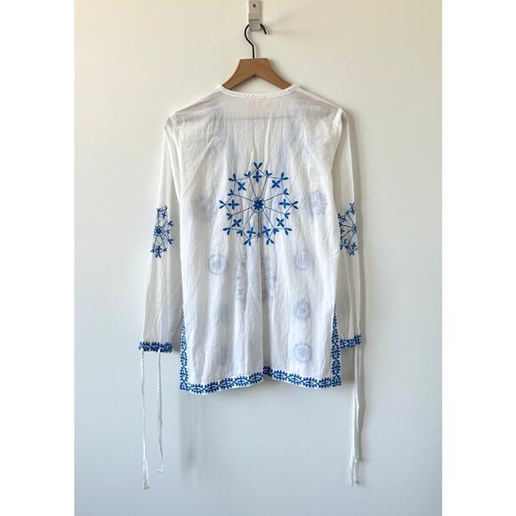Surf Gypsy Cotton Embroidered Tunic Swim Coverup Size S - Picture 3 of 9